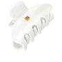 Balmain Hair Pinza Pequeña White con emblema de la B dorada en 14K