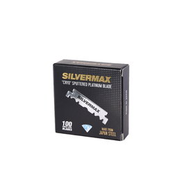 Xanitalia Pro Cuchillas Silvermax Platinum Blades 100 Pcs Acero Inoxidable Recubiertas de Teflon para Barbero y Estilismo Profesional