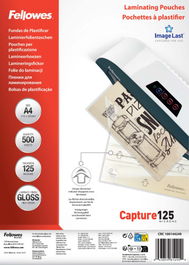 Fellowes 100144249 PACK 500 Fundas Plastificar 125 MICRAS BRILLO A4 (216X303 MM)