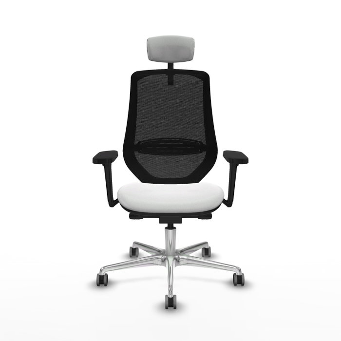 PIQUERAS Y CRESPO Silla de oficina Mardos con mecanismo Sincro/Traslack, Blanco y Negro