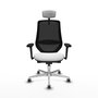 PIQUERAS Y CRESPO Silla de oficina Mardos con mecanismo Sincro/Traslack, Blanco y Negro