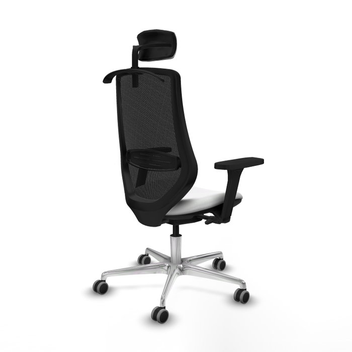 PIQUERAS Y CRESPO Silla de oficina Mardos con mecanismo Sincro/Traslack, Blanco y Negro