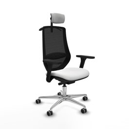 PIQUERAS Y CRESPO Silla de oficina Mardos con mecanismo Sincro/Traslack, Blanco y Negro