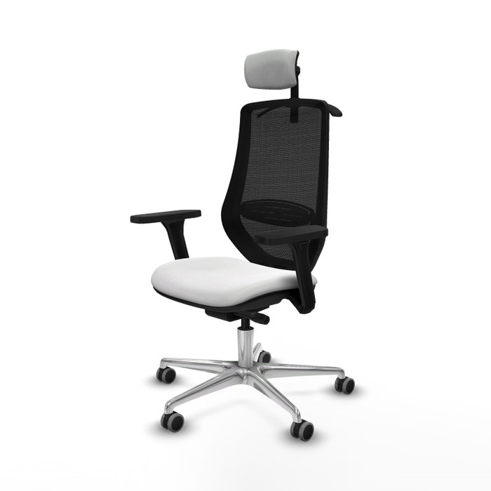 PIQUERAS Y CRESPO Silla de oficina Mardos con mecanismo Sincro/Traslack, Blanco y Negro