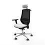 PIQUERAS Y CRESPO Silla de oficina Mardos con mecanismo Sincro/Traslack, Blanco y Negro