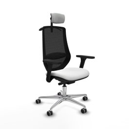 PIQUERAS Y CRESPO Silla de oficina Mardos con mecanismo Sincro/Traslack, Blanco y Negro