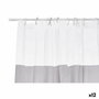 Cortina de Ducha Berilo Gris Transparente Plástico PEVA 180 x 180 cm 16 x 28,5 x 4 cm (12 Unidades)