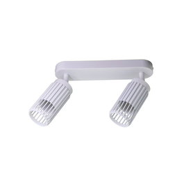 Cristalrecord Foco de Techo 2 Elementos Gu10 10W, Modelo Sahara Arenado, Aluminio Texturizado Blanco, IP20, 220-240V, 30x6x21 cm (Bombillas No Incluidas)