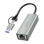 LogiLink Adaptador USB 3.2 Gen1 USB-A/C a Gigabit Ethernet en aluminio