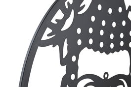 DKD Home Decor Decoración de Pared Oriental Metal Negro 60 x 60 cm (4 Unidades)