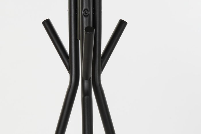 DKD Home Decor Perchero de Pie Estilo Loft de Acero y Madera Hevea, Color Negro y Natural - Desmontable - Medidas 65x179x65 cm