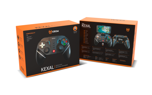 Krom Gamepad KEXAL NXKROMKXL Inalámbrico/Cable Bluetooth/USB Negro, Rojo, Blanco para Android, Nintendo Switch, PC, iOS