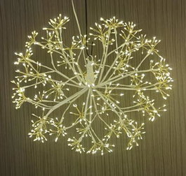 DKD Home Decor Bola de Decoración LED 45x45x45 600L IP44 Luz Cálida