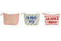 DKD Home Decor Set de 3 Neceseres de Canvas Multicolor Bella Vita