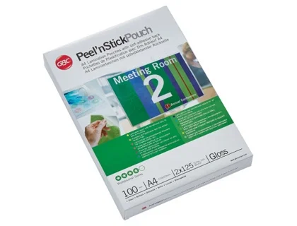 Funda Plastificar Gbc 216X303 (A4) 125Μ Adhesiva Paquete De 100 Funda Plastificar Gbc 216X303 (A4) 125Μ Adhesiva Paquete De 100