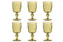 DKD Home Decor Set de 6 Copas de Cristal Verde con Relieve 265ml