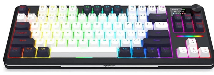 Redragon Wildslash LCD Pro K746WB-RGB-PRO Teclado Mecánico Inalámbrico Bluetooth RGB 84 Teclas PC Gaming
