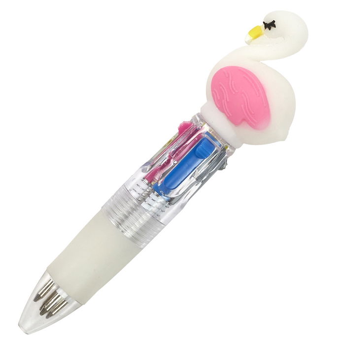 Jeux 2 momes Mini Bolígrafo 4 Colores My Funny Papet Cisne Unicornio Pastel Lila