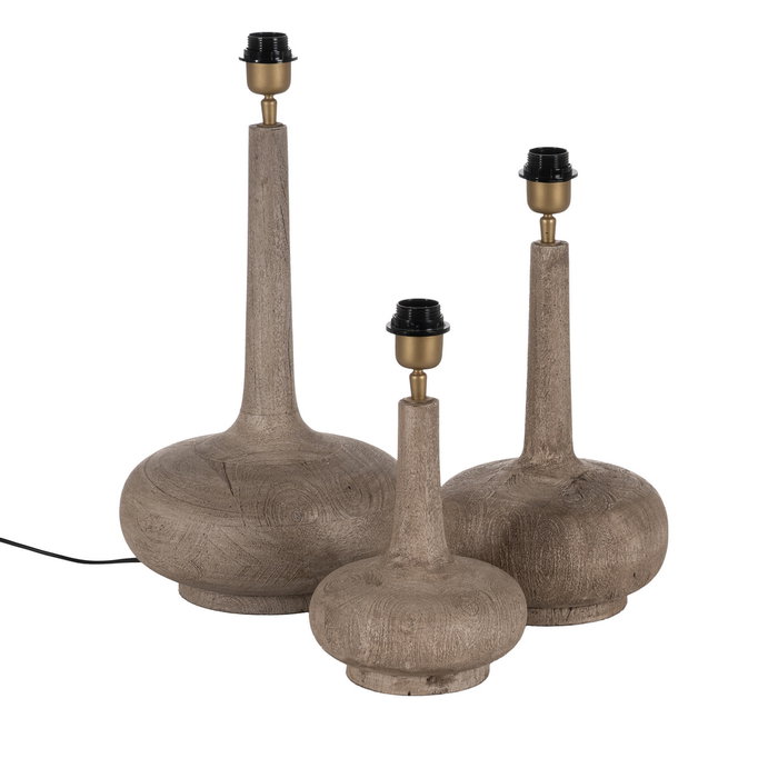 Base Lámpara Mesa Marrón Madera de Mango 25 X 25 X 36 cm Base Lámpara Mesa Marrón Madera de Mango 25 X 25 X 36 cm