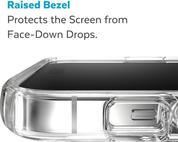 Speck Presidio Perfect Clear + Ms para iPhone 14 Pro Max, Funda Protectora Transparente con MagSafe y Protección contra Caídas de 4 Metros