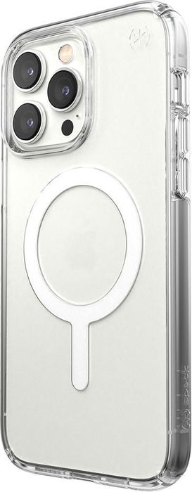 Speck Presidio Perfect Clear + Ms para iPhone 14 Pro Max, Funda Protectora Transparente con MagSafe y Protección contra Caídas de 4 Metros