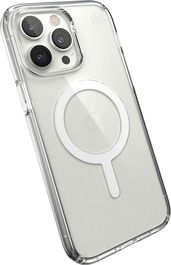 Speck Presidio Perfect Clear + Ms para iPhone 14 Pro Max, Funda Protectora Transparente con MagSafe y Protección contra Caídas de 4 Metros