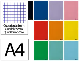 Liderpapel Libreta Smart A4 48 Hojas 75gr Cuadro 5mm con Margen Colores Surtidos