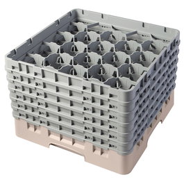CAMBRO Cesta de lavado 20 comp. 6 alturas Beige