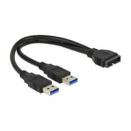 DeLOCK Cable USB 3.0 de 0,25 m con 2 x USB Tipo-A