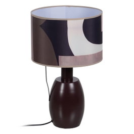 Ixia Lámpara de Mesa Marrón Tejido-Metal 30 x 30 x 49 cm