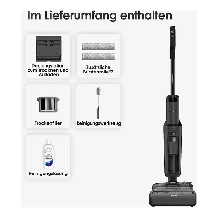 Tineco Floor One S6 Stretch Wet & Dry Aspirador Fregasuelos Eléctrico, Robot Limpia y Seca Alfombras y Suelos Duros