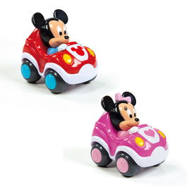 Clementoni Coche Pull-Back Disney Baby 17166 Mickey Minnie Pato Donald Pluto +12 meses