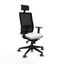 PIQUERAS Y CRESPO Silla de oficina Horna con mecanismo Sincro, Blanco y Negro