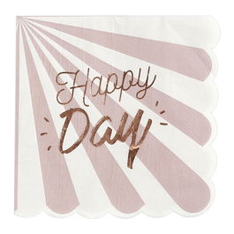 Party Time Juego de 20 Servilletas Papel Happy Day (Rosa) y Happy Moments (Azul) 33x33 cm