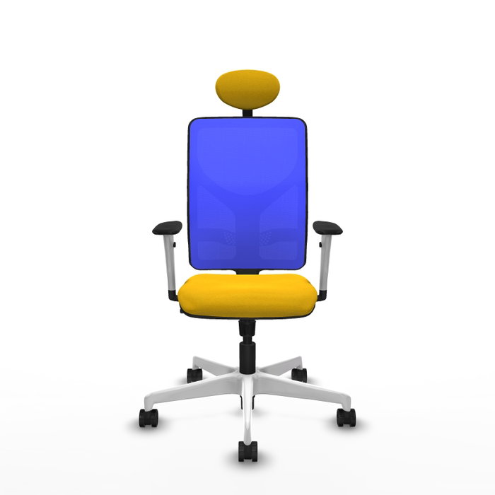 PIQUERAS Y CRESPO Silla de oficina Motilla con mecanismo Sincro, Amarillo y Azul