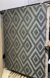 DKD Home Decor Alfombra Geomet 23 Gris Oscuro Poliester 140 x 200 cm