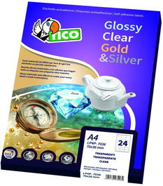 Etiquetas Adh.Impr.Tico A4 Satinada Oro Laser Caja 100H 45X21 Mm Marco 4.800 Uds.(Gl4-4521)