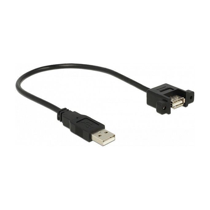 DeLOCK 85462 Cable USB A Macho Hembra 0.25m Negro - Cable USB de conexión directa