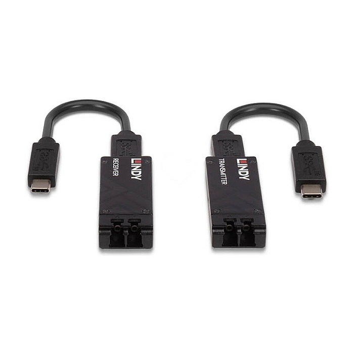 LINDY Extensor de fibra óptica USB 3.2 Tipo C a 100 metros
