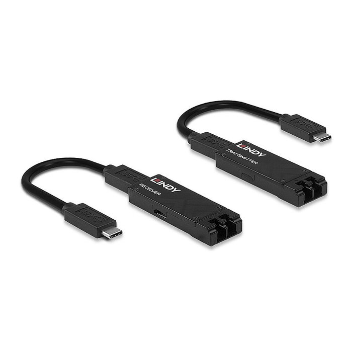 LINDY Extensor de fibra óptica USB 3.2 Tipo C a 100 metros