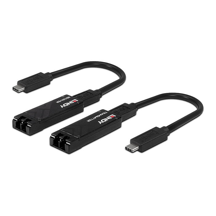 LINDY Extensor de fibra óptica USB 3.2 Tipo C a 100 metros