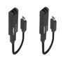 Lindy 43312 Adaptador USB-C a Fibra Óptica, Transmisor y Receptor de Red 10Gbps, Extensor USB 3.2 Gen1, 100m, Carcasa Metal, Negro