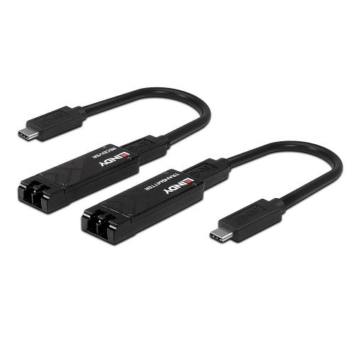 Lindy 43312 Adaptador USB-C a Fibra Óptica, Transmisor y Receptor de Red 10Gbps, Extensor USB 3.2 Gen1, 100m, Carcasa Metal, Negro Lindy 43312 Adaptador USB-C a Fibra Óptica, Transmisor y Receptor de Red 10Gbps, Extensor USB 3.2 Gen1, 100m, Carcasa Metal, Negro