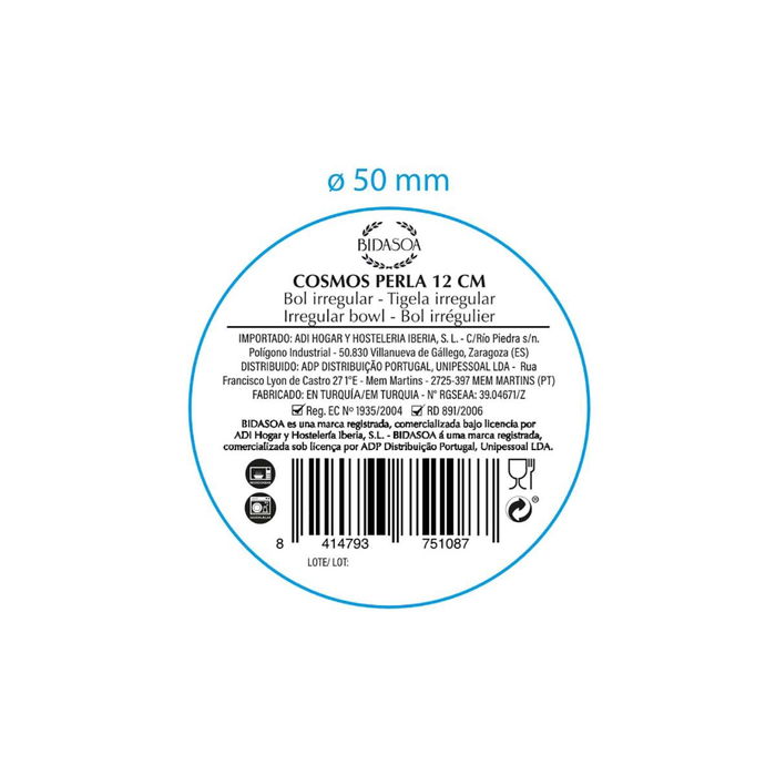 Bol Irregular Cerámico Cosmos Bidasoa 12 cm (6 Unidades)