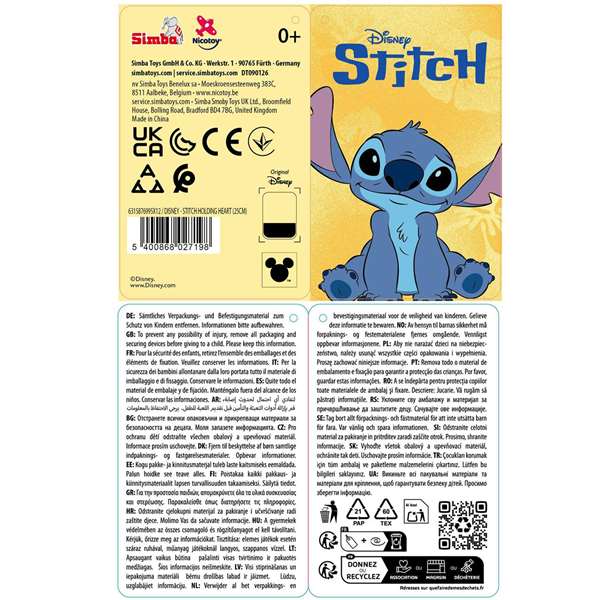 Smoby Peluche Stitch con Corazón 25cm