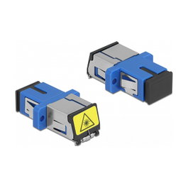 DeLOCK Acoplador de Fibra Óptica SC Simplex Monomodo con Protección Láser Azul