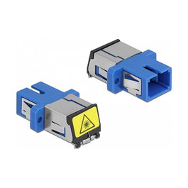 DeLOCK LWL Kupplung mit Laserschutzklappe SC/SC Simplex Acoplador de Fibra Óptica Monomodo Azul 12.7 mm