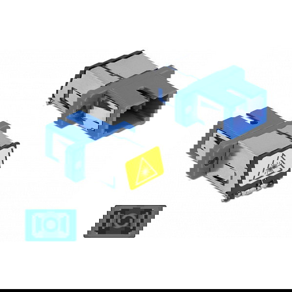 DeLOCK LWL Kupplung mit Laserschutzklappe SC/SC Simplex Acoplador de Fibra Óptica Monomodo Azul 12.7 mm
