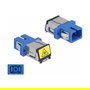 DeLOCK LWL Kupplung mit Laserschutzklappe SC/SC Simplex Acoplador de Fibra Óptica Monomodo Azul 12.7 mm