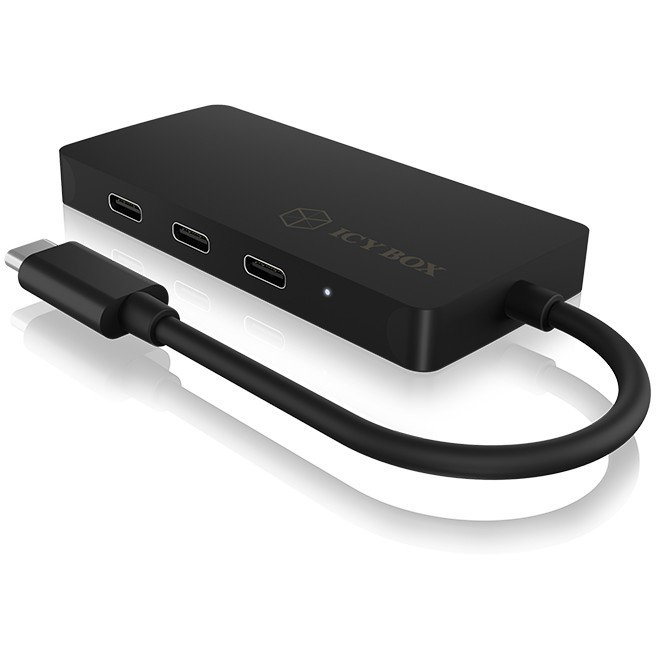 ICY BOX IB-HUB1429-CPD Hub USB-C 4 Puertos USB-C 10Gbps con Power Delivery 100W Pasivo Negro Aluminio Cable 15cm